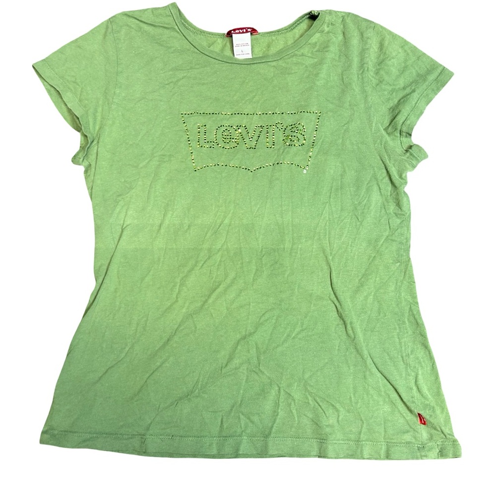 Levi's Light Green Short Sleeve Tee with Studded Logo